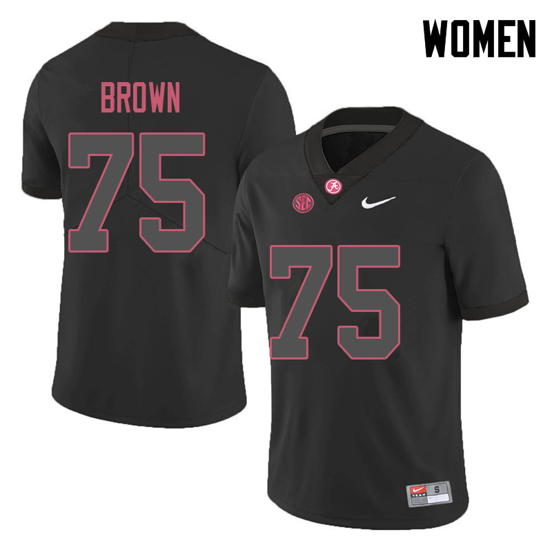 Alabama Crimson Tide Women's Tommy Brown #75 Black NCAA Nike Authentic Stitched 2018 College Football Jersey IF16C36PA